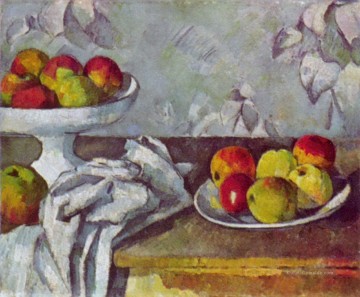  Obst Galerie - Stillleben mit Äpfeln und Obstschale Paul Cezanne